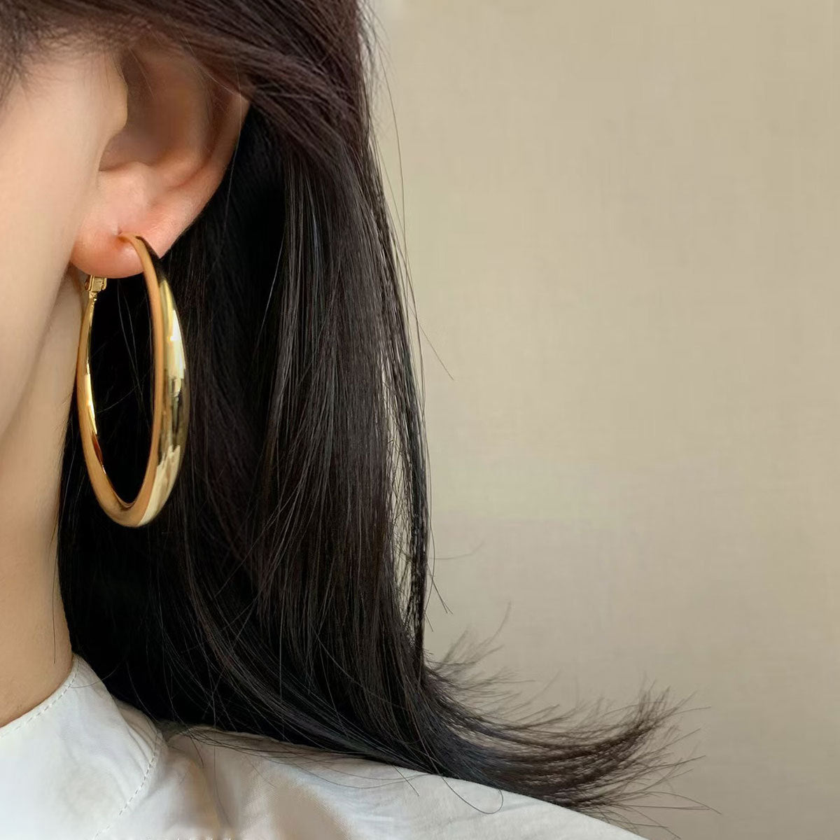 Wholesale Minimalist geometric metal hoop earrings